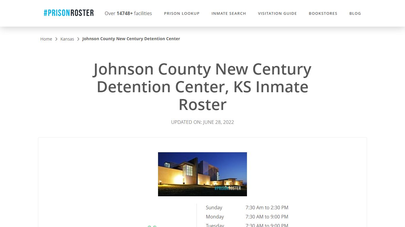 Johnson County New Century Detention Center, KS Inmate Roster